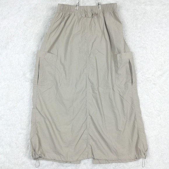 Love Tree Womens Maxi Skirt Hiking Outdoor Trail Khaki Nylon Pull On Gorpcore L - Picture 1 of 10